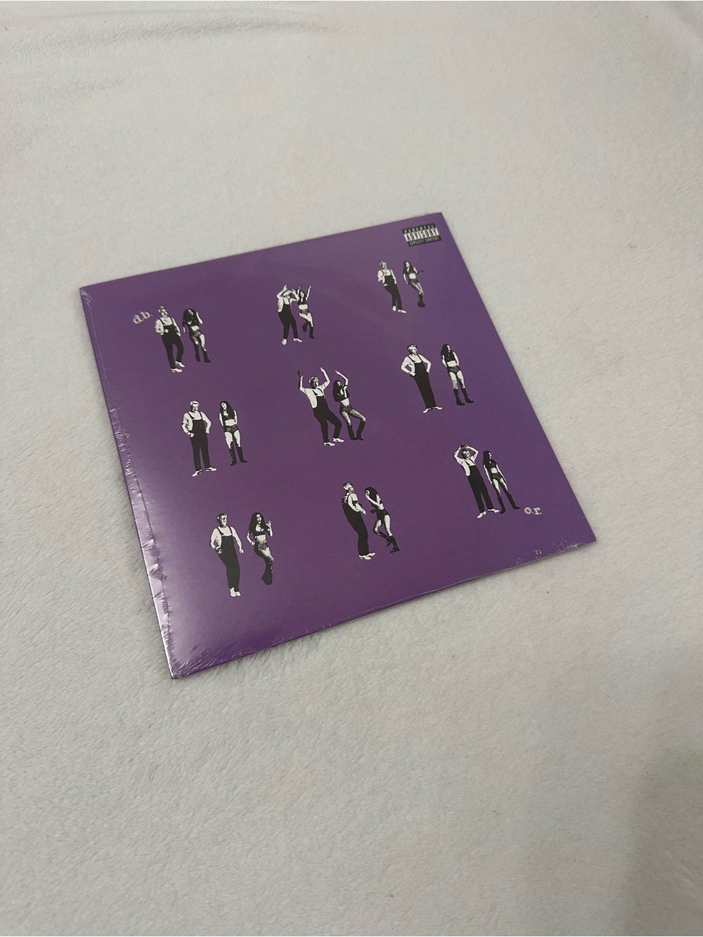 Purple Vinyl Record with Black-and-White Artwork